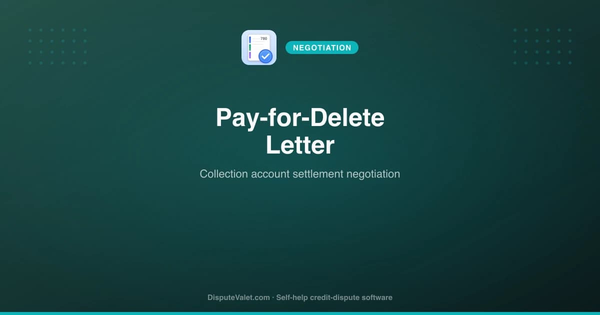 Pay-for-Delete Letter Template (Collection Account)