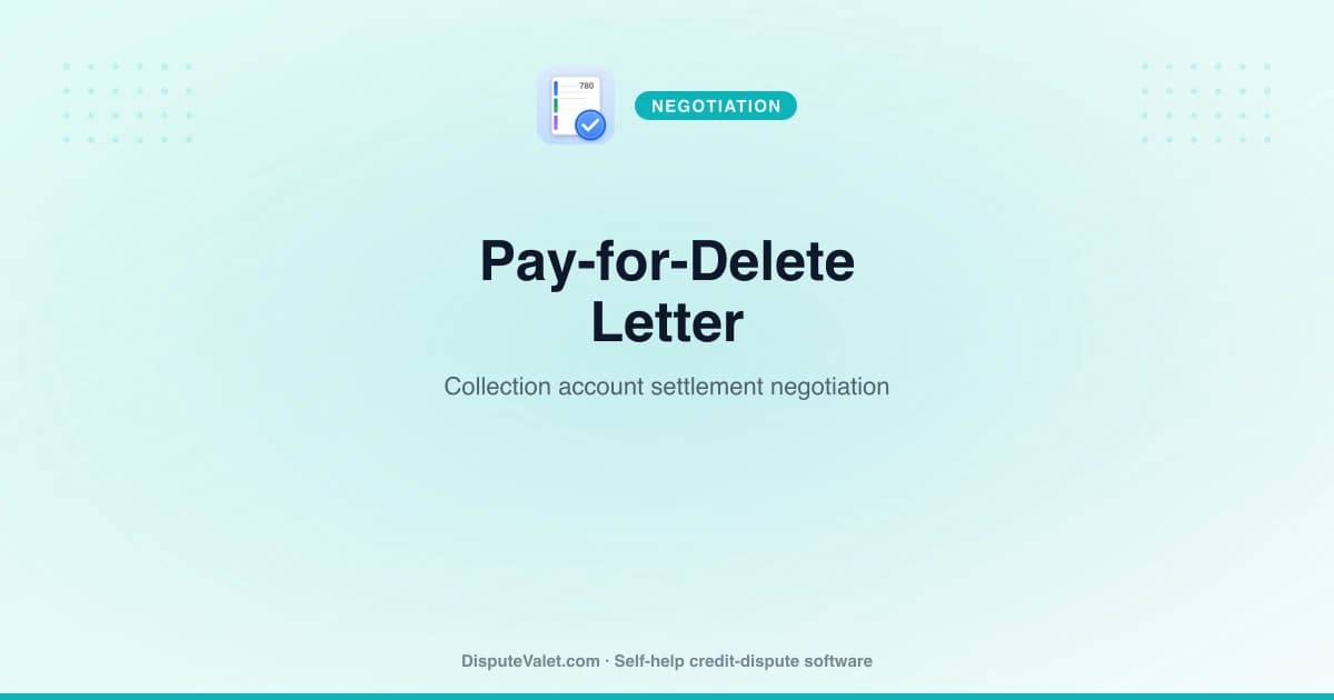 Pay-for-Delete Letter Template (Collection Account)