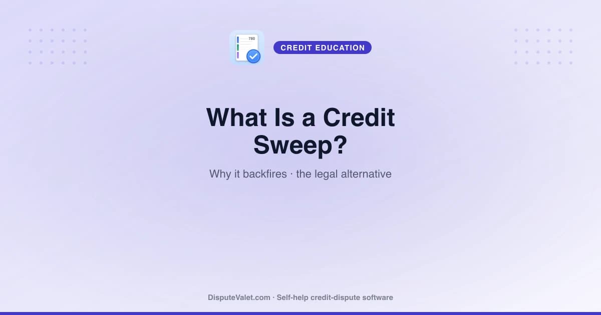 What Is a Credit Sweep? Why It Backfires (and the Legal Alternative)